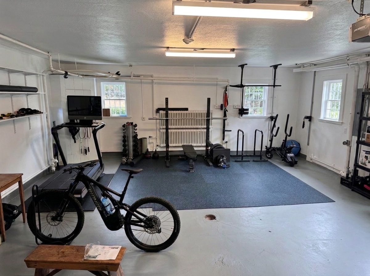 Training space inside the historic Caumsett State Park summer cottage home